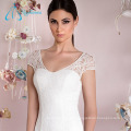 Custom Made Lace Satin Mermaid White Wedding Dresses